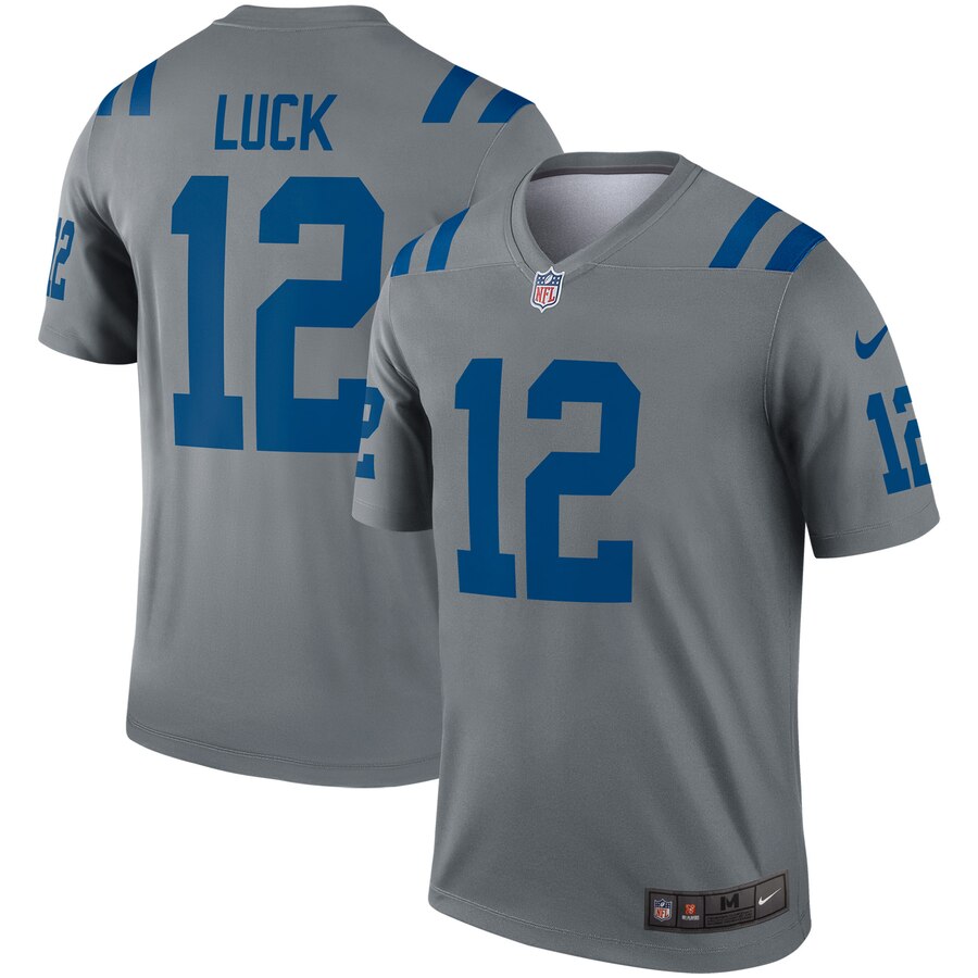 Men Indianapolis Colts #12 Luck grey Limited Nike NFL Jerseys